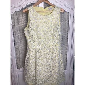 Fit and flare yellow floral lace dress 😍😍
